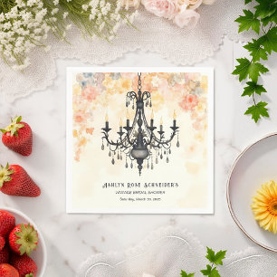 Pastel Colors Elegant Floral Vintage Chandelier Napkin