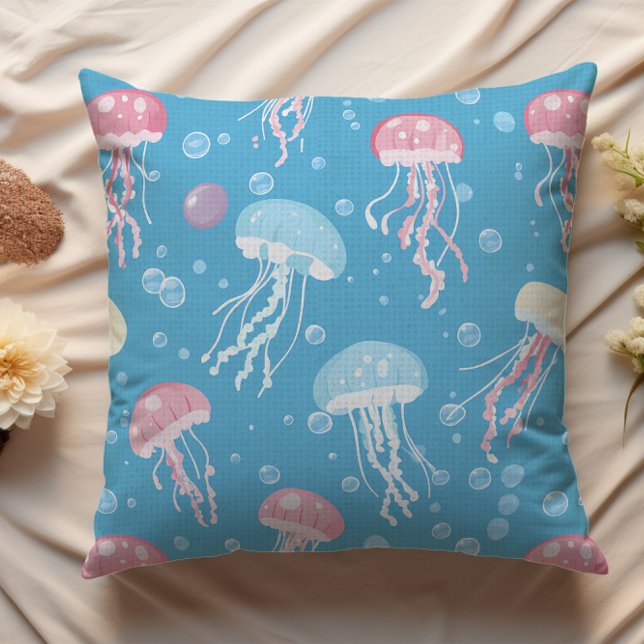 Pastel colors jellyfish pattern cushion (Creator Uploaded)