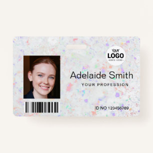 pastel colors marble ID badge