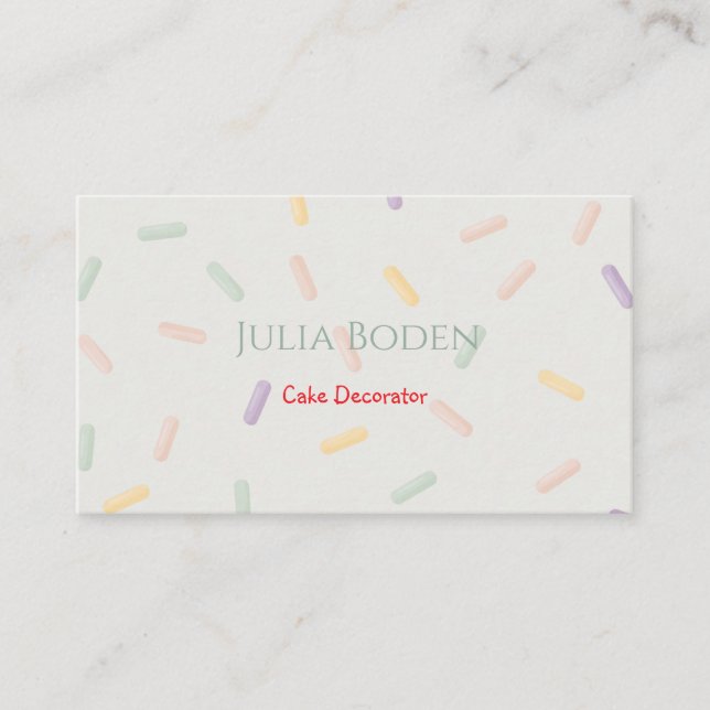 Pastel Colors Sprinkles Business Card (Front)