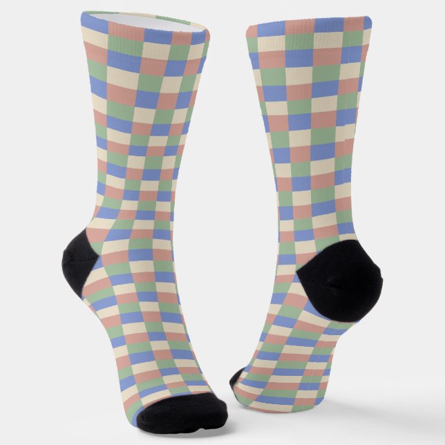 Pastel Colors with a Clearer Green Socks (Angled)
