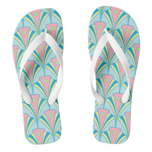 Pastel Colour Art Deco Pattern Jandals
