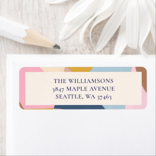 Pastel Colour Block Modern Holiday Return Address