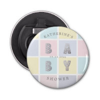 pastel colour block silver baby shower