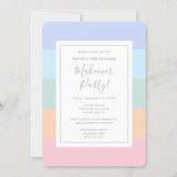 Pastel Colour Block Stripes Makeover Party Birthda