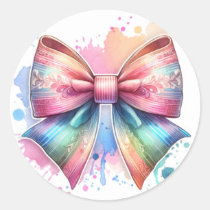 Pastel colour bow stickers