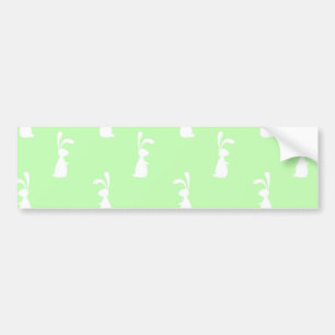 Pastel Colour Bunny Pattern Mint Background Pet Bumper Sticker