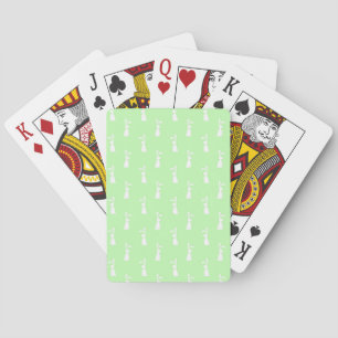 Pastel Colour Bunny Pattern Mint Background Pet Playing Cards