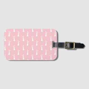 Pastel Colour Bunny Pattern Pink Background Pet Luggage Tag