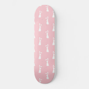 Pastel Colour Bunny Pattern Pink Background Pet Skateboard
