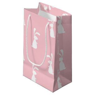 Pastel Colour Bunny Pattern Pink Background Pet Small Gift Bag