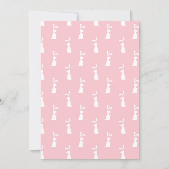 Pastel Colour Bunny Pattern Pink Background Pet Thank You Card (Front)