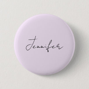 Pastel Colour Calligraphy Elegant Plain Simple Nam 6 Cm Round Badge