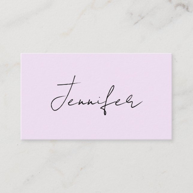 Pastel Colour Calligraphy Elegant Plain Simple Nam Enclosure Card (Front)