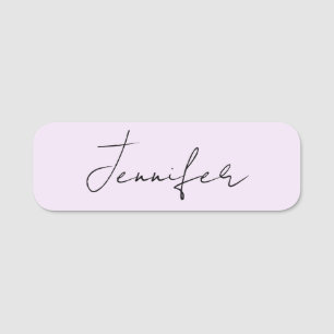 Pastel Colour Calligraphy Elegant Plain Simple Nam Name Tag