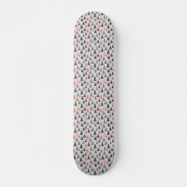Pastel Colour Christmas Tree Pattern Skateboard (Front)