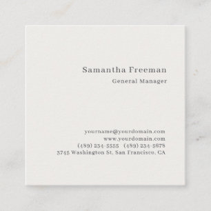 Pastel Colour Classical Plain Minimalist Square Business Card
