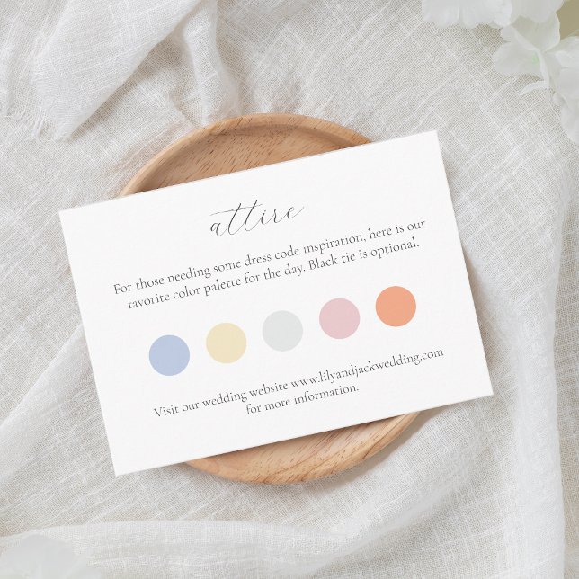 Pastel Colour Dot Attire Wedding Dress Code  Enclosure Card (Creator Uploaded)