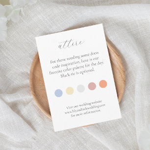 Pastel Colour Dot Wedding Attire Dress Code  Enclosure Card