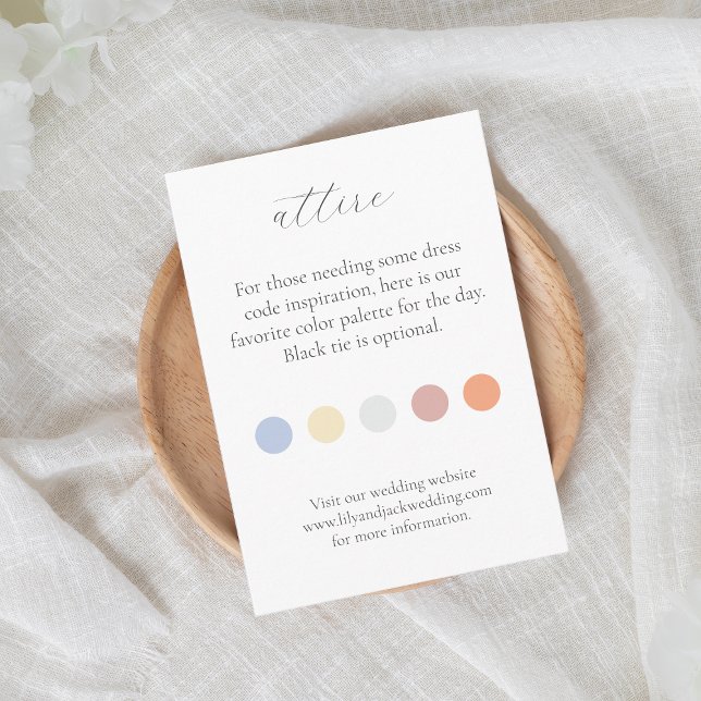Pastel Colour Dot Wedding Attire Dress Code  Enclosure Card (Creator Uploaded)
