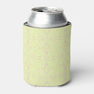 Pastel Colour Dots And Tapered Lines Pattern Art Can Cooler