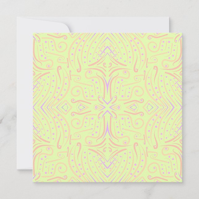 Pastel Colour Dots And Tapered Lines Pattern Art Card (Front)