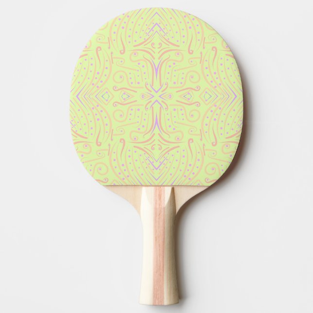 Pastel Colour Dots And Tapered Lines Pattern Art Ping Pong Paddle (Front)
