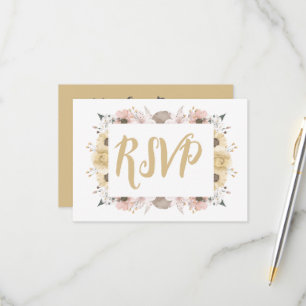 Pastel Colour Floral Wedding RSVP Card