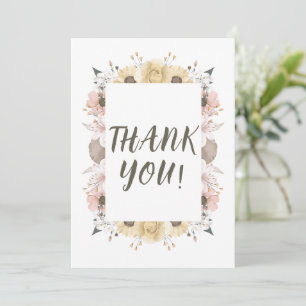 Pastel Colour Floral Wedding Thank You Card
