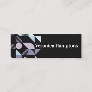 Pastel Colour Geometric Patterns Mini Business Card