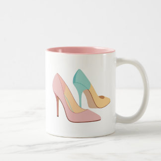 Pastel colour high heels for you GIRL Two-Tone Coffee Mug