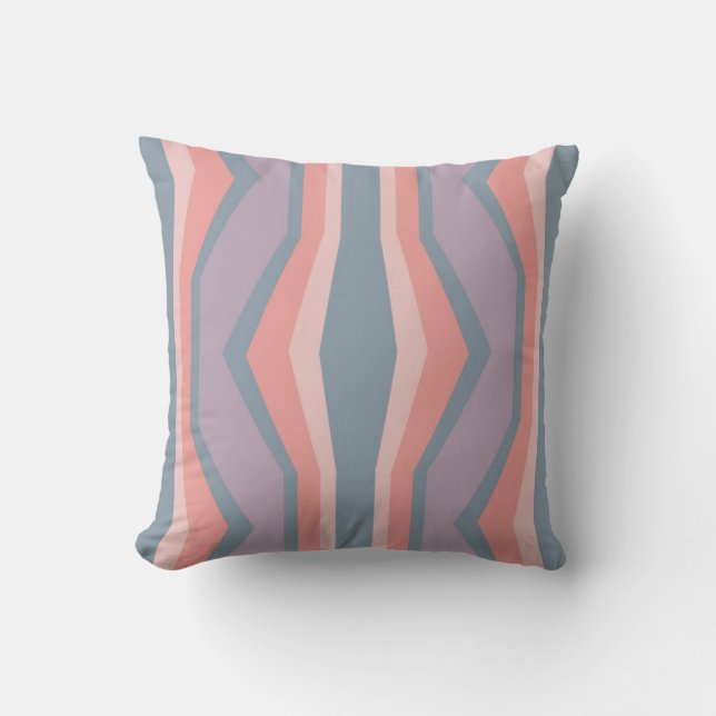 pastel colour lines pattern cushion (Front)