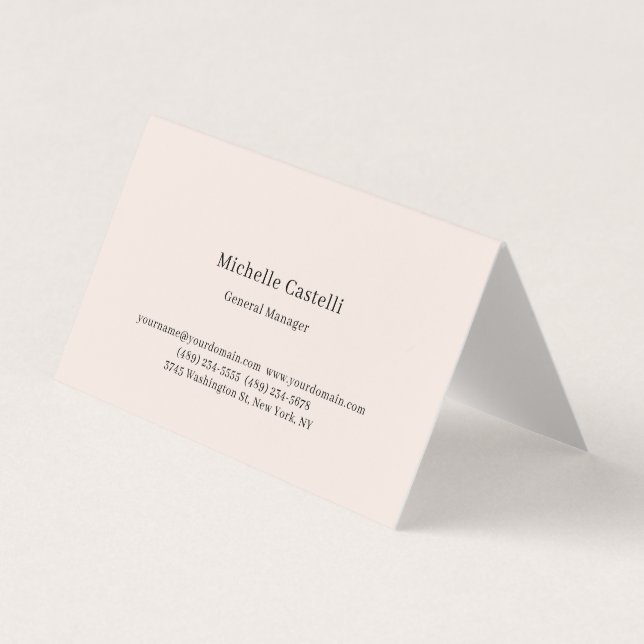 Pastel Colour Professional Unique Classical Simple Business Card (Front)