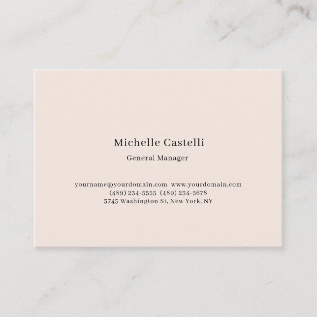 Pastel Colour Professional Unique Classical Simple Business Card (Front)