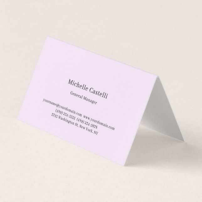 Pastel Colour Professional Unique Classical Simple Business Card (Front)