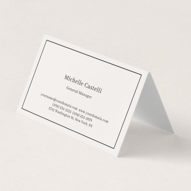 Pastel Colour Professional Unique Classical Simple Business Card (Front)