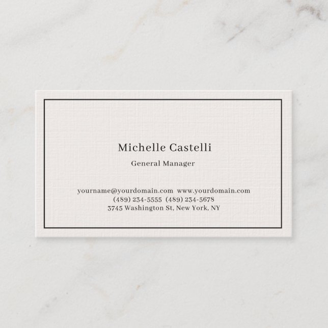 Pastel Colour Professional Unique Classical Simple Business Card (Front)