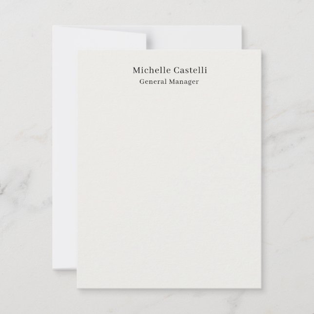 Pastel Colour Professional Unique Classical Simple Card (Front)