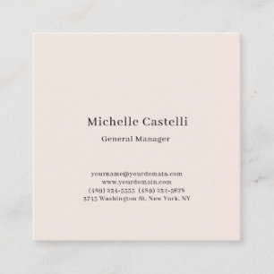 Pastel Colour Professional Unique Classical Simple Square Business Card
