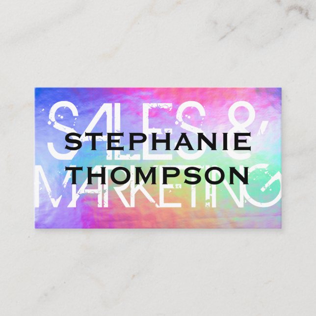Pastel Colour Rainbow Background Business Card (Front)