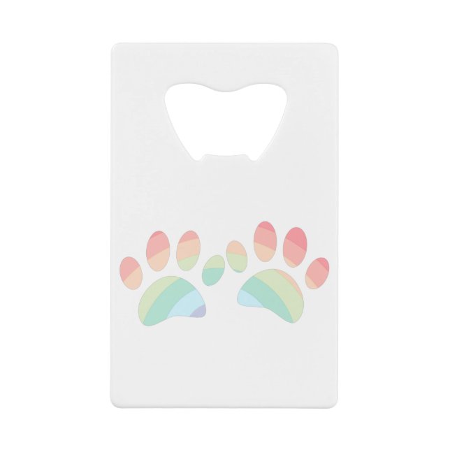 Pastel Colour Rainbow Dog Paw Prints (Front)