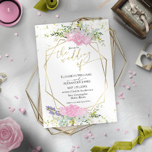 Pastel Colour Wildflower Spring Photo Wedding Invitation