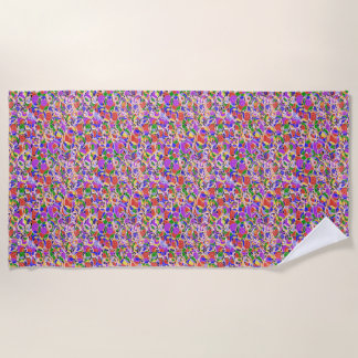Pastel coloured Abstract Patterns Beach Towel