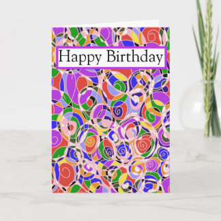 Pastel coloured Abstract Patterns Card