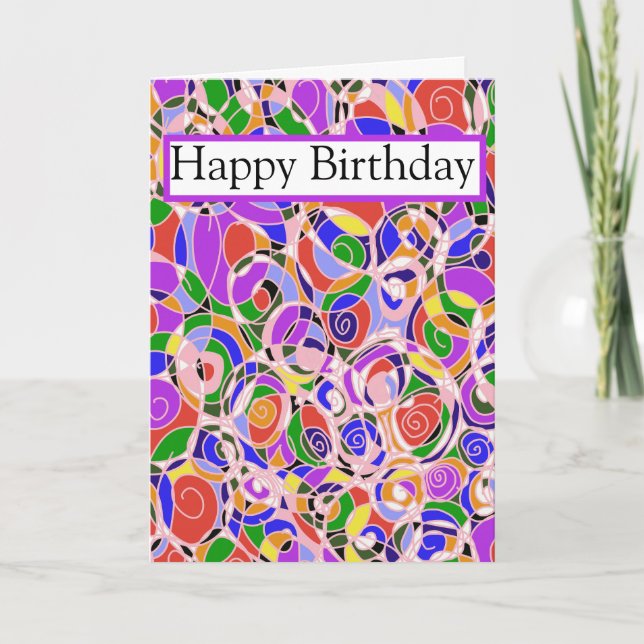 Pastel coloured Abstract  Patterns  Card (Front)