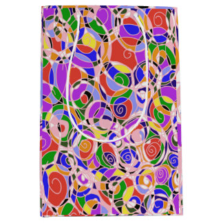 Pastel coloured Abstract Patterns Medium Gift Bag