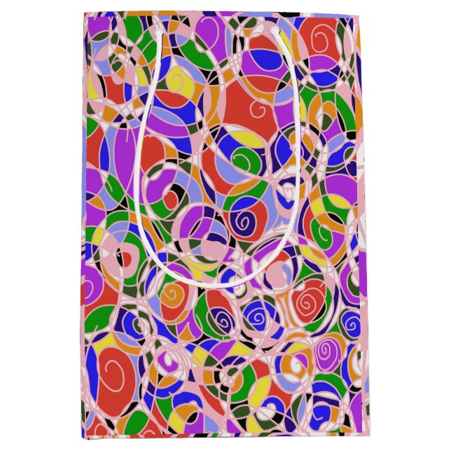 Pastel coloured Abstract  Patterns  Medium Gift Bag (Front)