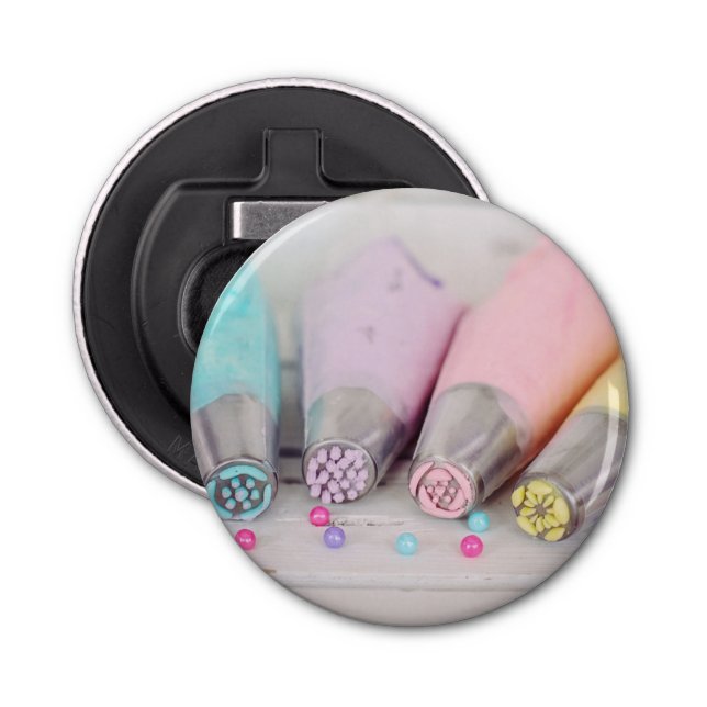 Pastel Coloured Cake Decorating Tools Photograph Bottle Opener (Front)