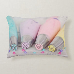 Pastel Coloured Cake Decorating Tools Photograph Decorative Cushion