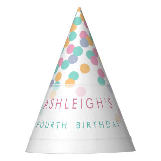 Pastel Coloured Confetti | Kids Birthday Party Hat